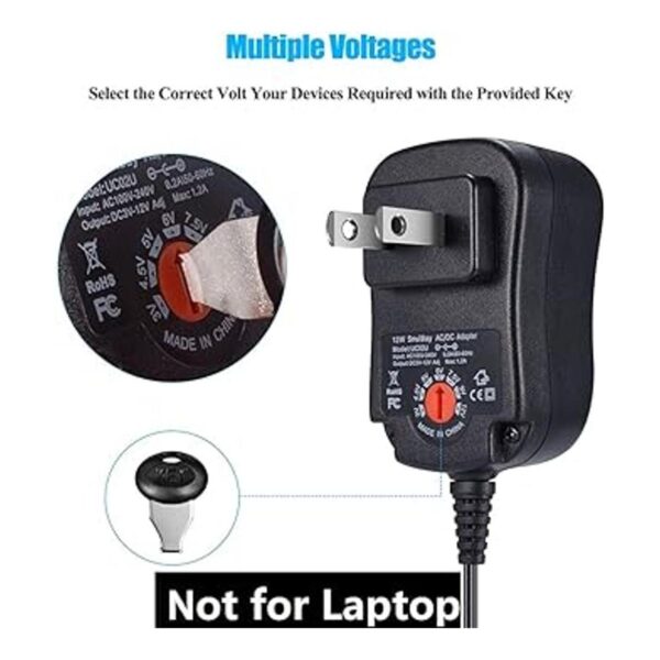 SoulBay Adaptador de CCCA de multi voltios universal_4
