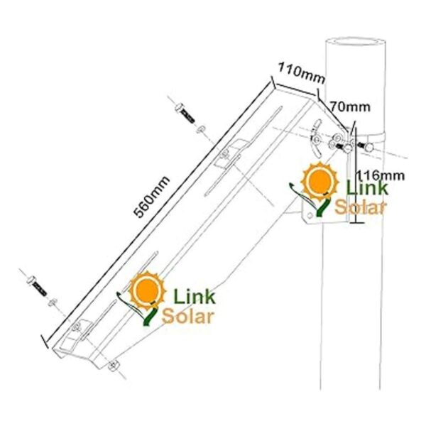 Kit de montaje en poste de panel solar soportes de_2