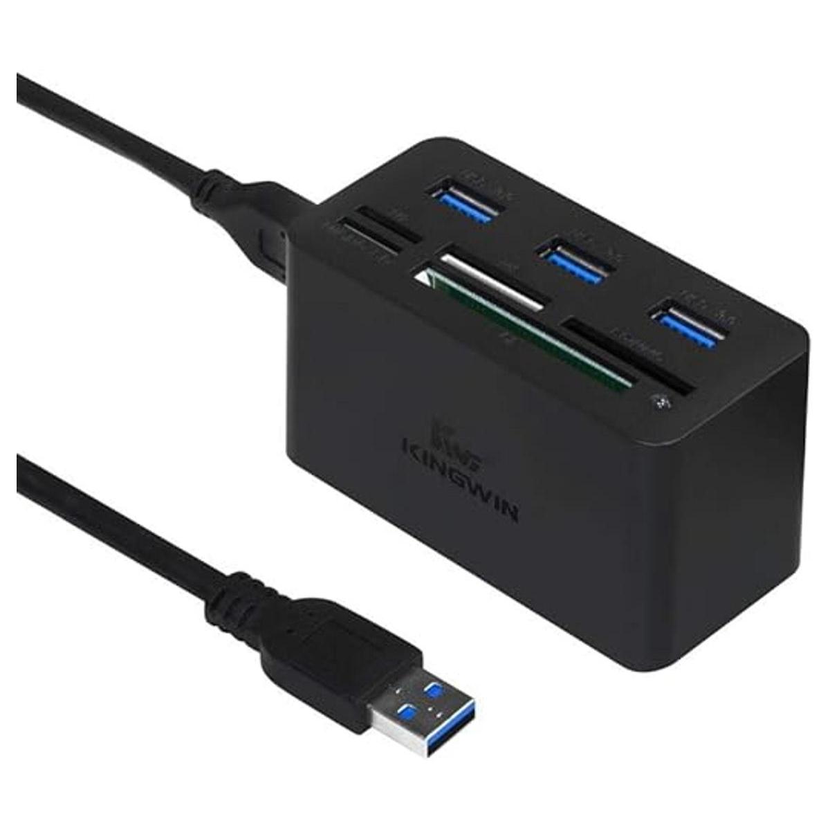 Kingwin Adaptador USB HUB con lector de tarjetas de