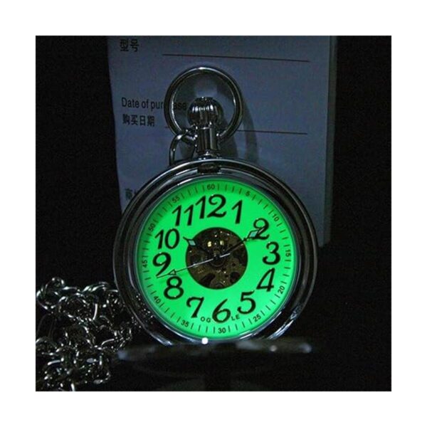 OGLE Reloj de bolsillo mecánico automático con lupa_3