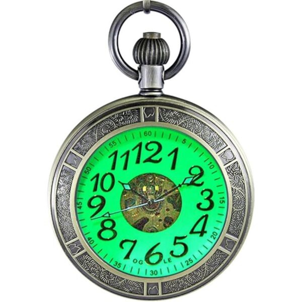 OGLE Reloj de bolsillo mecánico automático con lupa_1