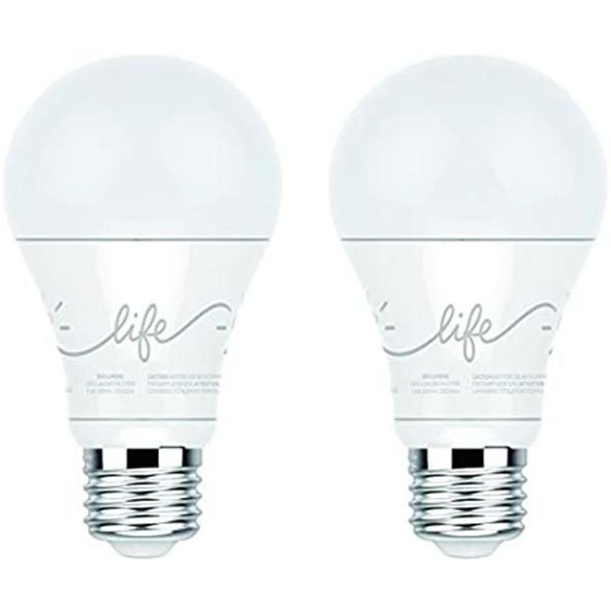 GE Lighting 44298 C A19 juego de 2 focos de luz led Life