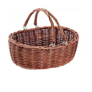 Cestas de mimbre para picnic con asas. Kingwillow marrón_1