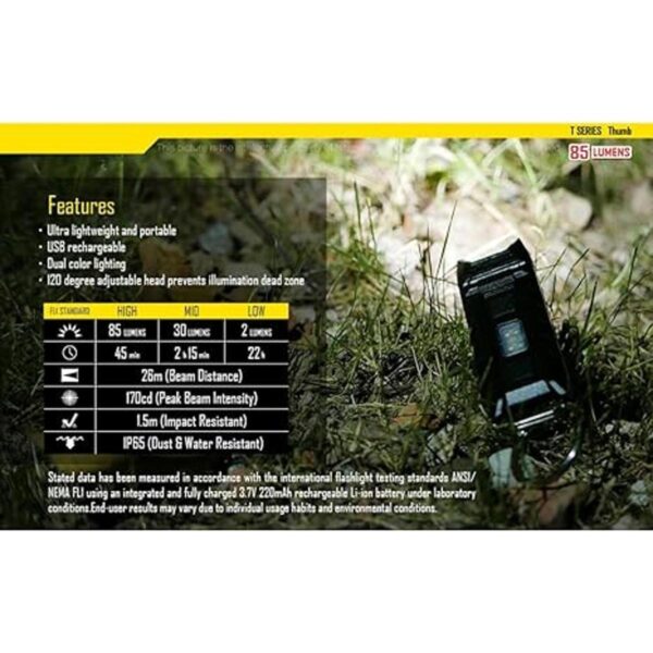 Nitecore THUMB llavero con luz roja y blanca recargable_3
