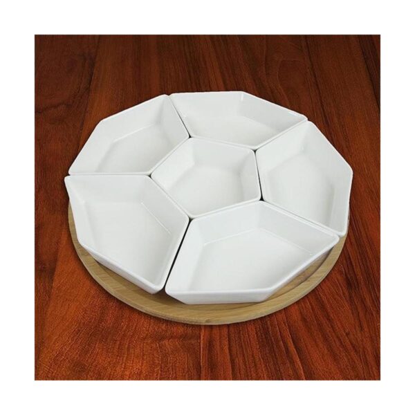 Juego de 7 piezas de loza cerámica para botanas y_4