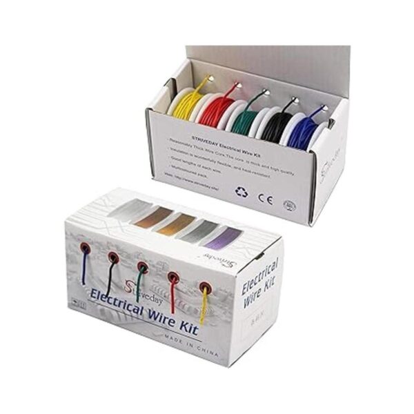 Striveday Cable eléctrico flexible de 22 AWG de calibre_3