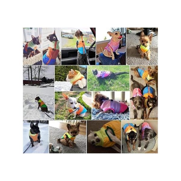 Idepet Abrigo para mascotas y gatos con correa color
