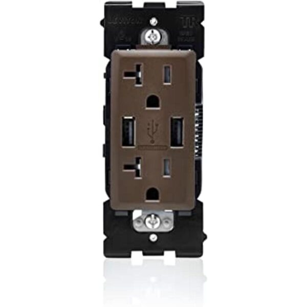 Leviton RUAA2WB Renu Cargador USB toma dúplex resistente_1