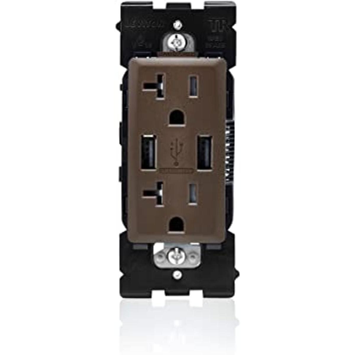 Leviton RUAA2WB Renu Cargador USB toma dúplex resistente
