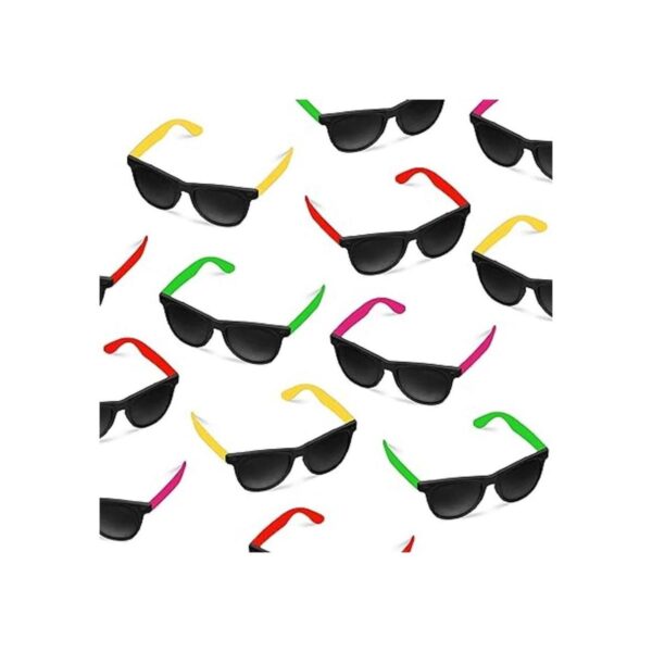 Paquete de 24 gafas neón estilo años 80 para fiesta_2