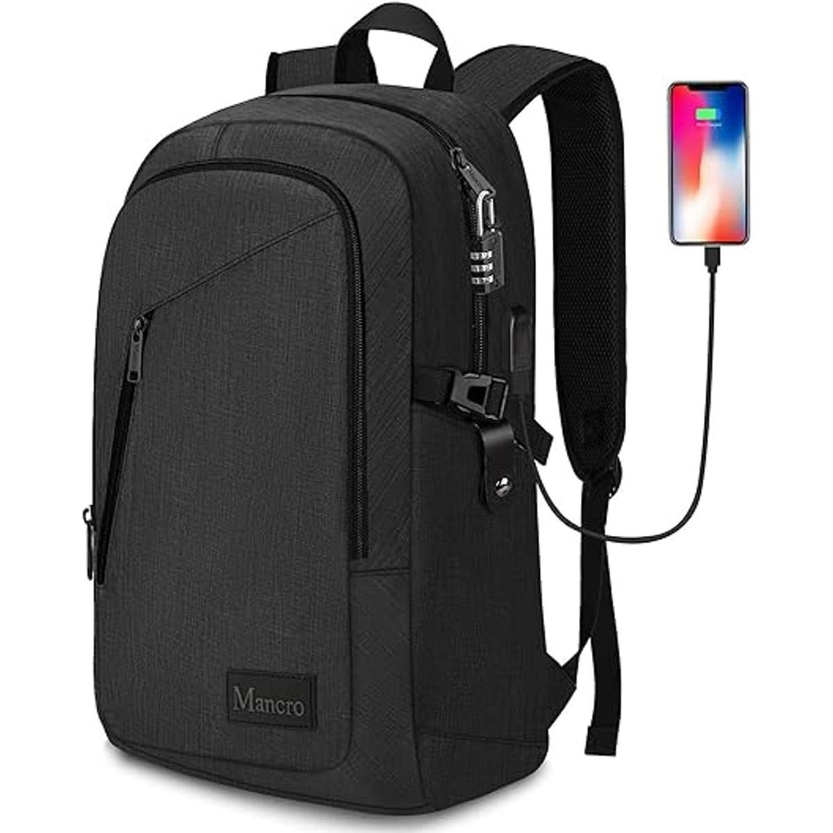 Mochila de negocios para laptop antirobo con puerto de USB