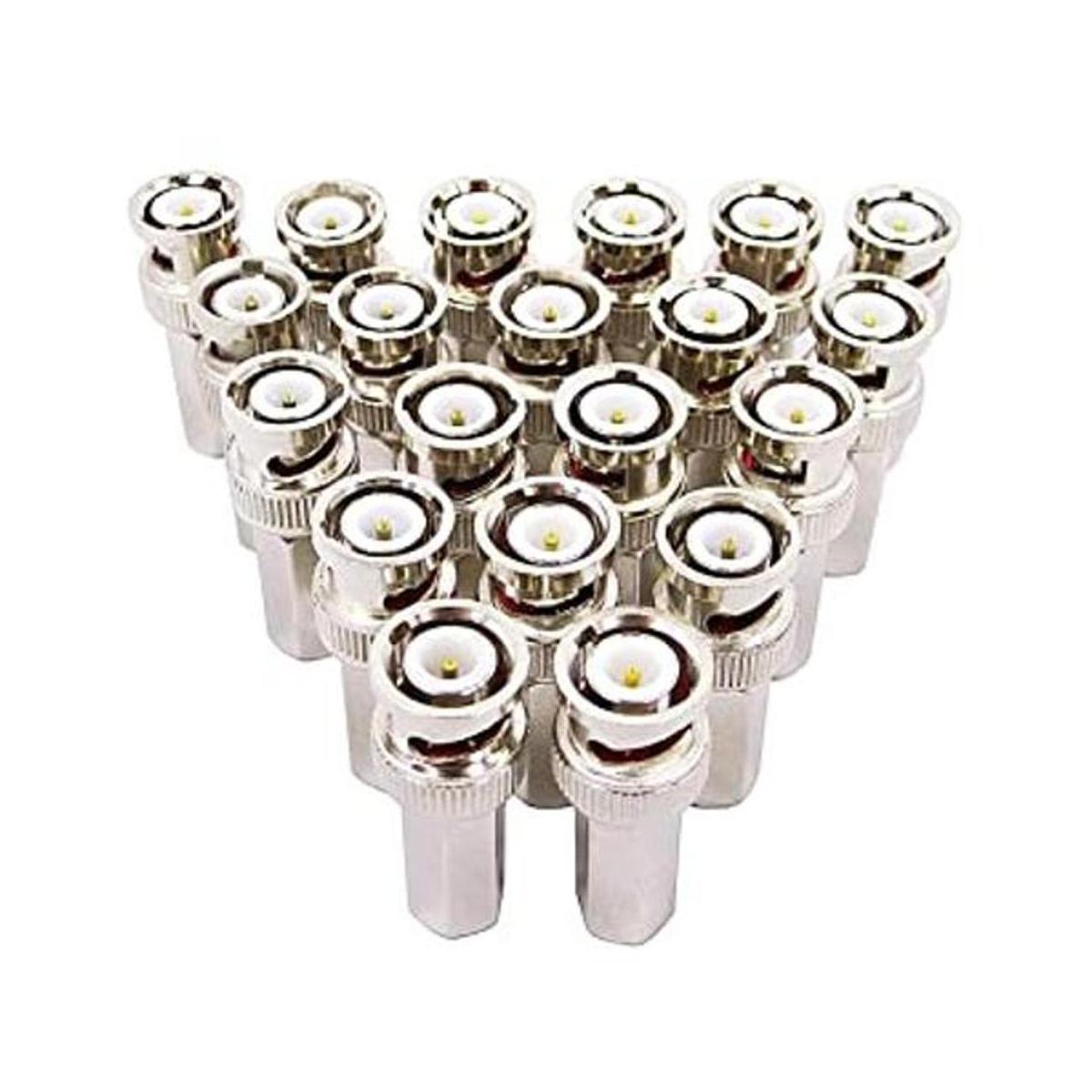 BeElion 20 conectores coaxiales BNC macho con giro coaxial
