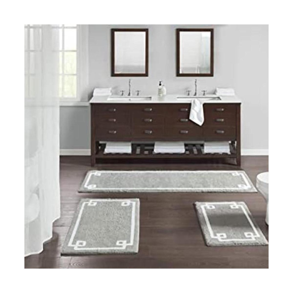 Evan Tapete de baño lavable de algodón copetudo