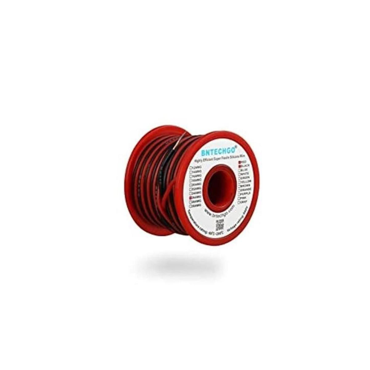 BNTECHGO Bobina de alambre de silicona de calibre 26 rojo