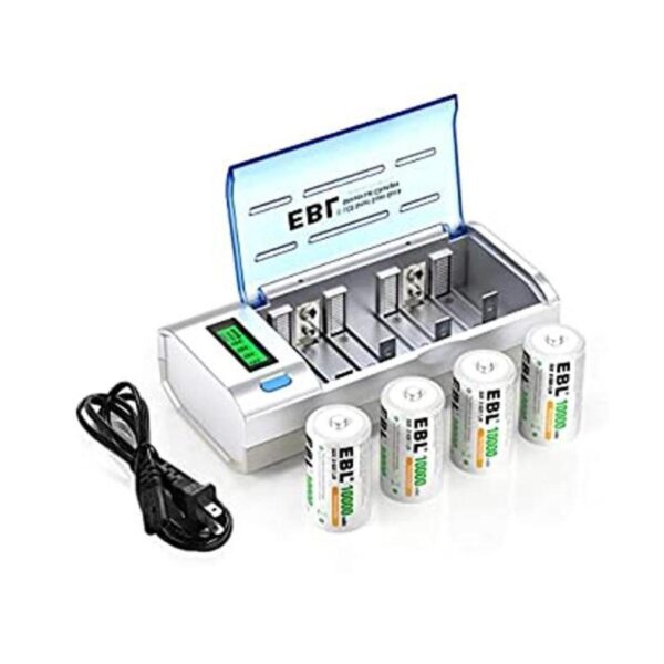 EBL baterías recargables D Cells 10000mAh 4 unidades_1