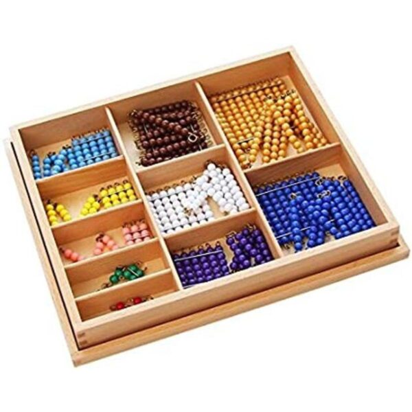 Montessori Cadenas de cuentas de colores y cuadrados para_1