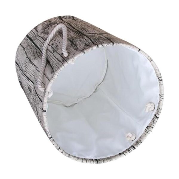 Elegante cesta de lavandería cilíndrica estilo árbol_3