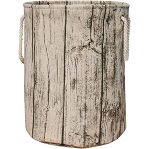 Elegante cesta de lavandería cilíndrica estilo árbol_1