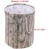 Elegante cesta de lavandería cilíndrica estilo árbol_2