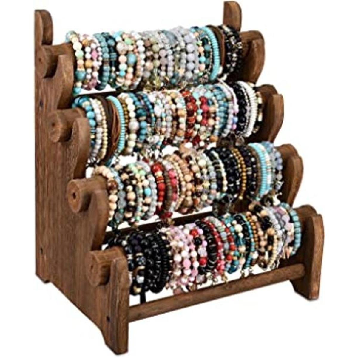 Ikee Design antiguo organizador de brazaletes de madera de