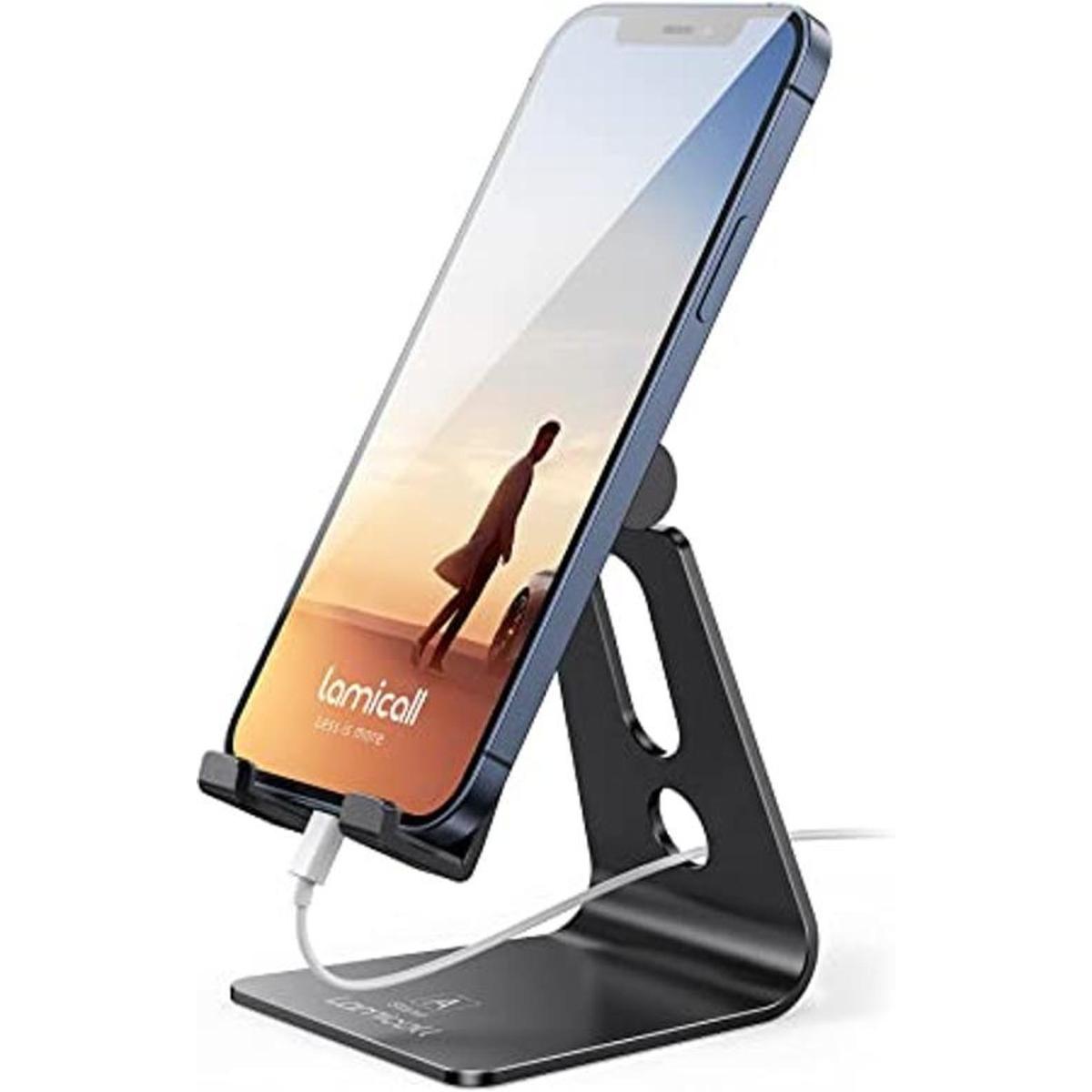 Lamicall Soporte de teléfono universal ajustable. Negro