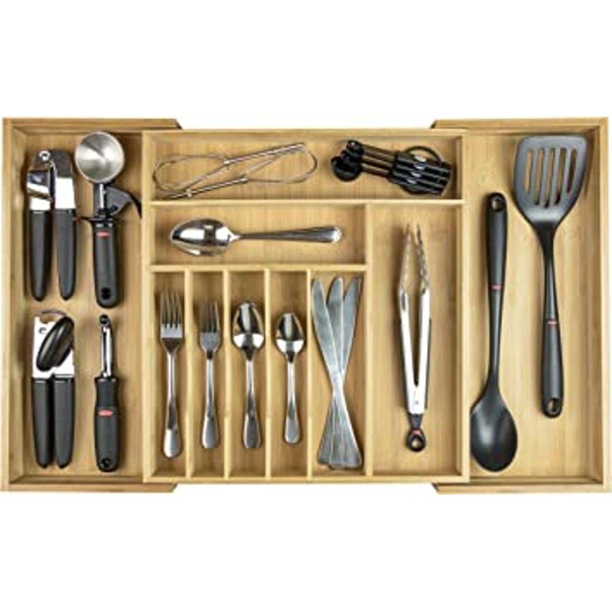 KitchenEdge Organizador de cubiertos y utensilios de alta