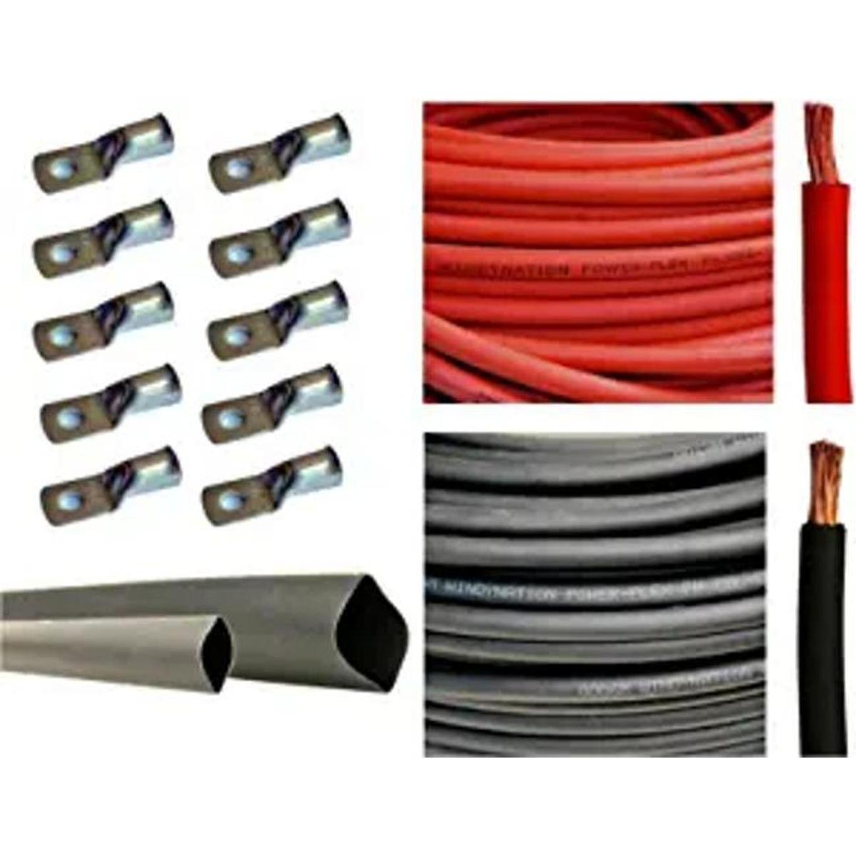 Red and Black Cable flexible de cobre puro 10