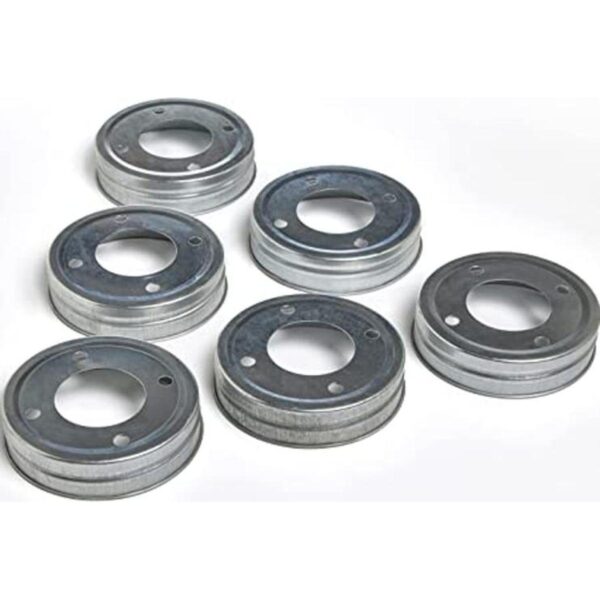Boca Ancha tapas de tarros 6PK preagujereado por su