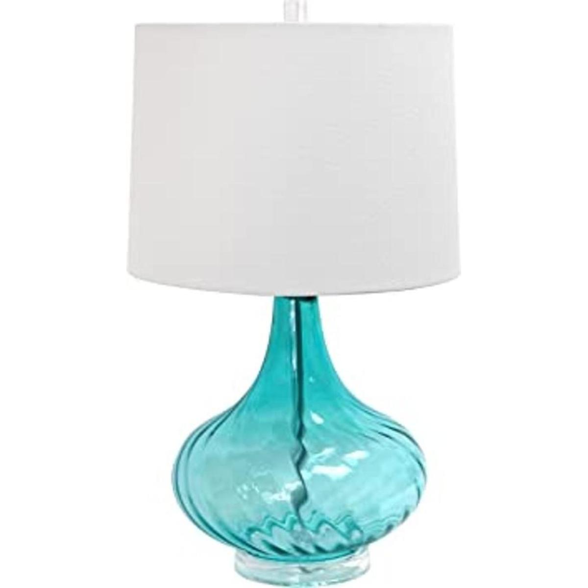 Elegant Designs LT3214BLU Lámpara de mesa de vidrio con