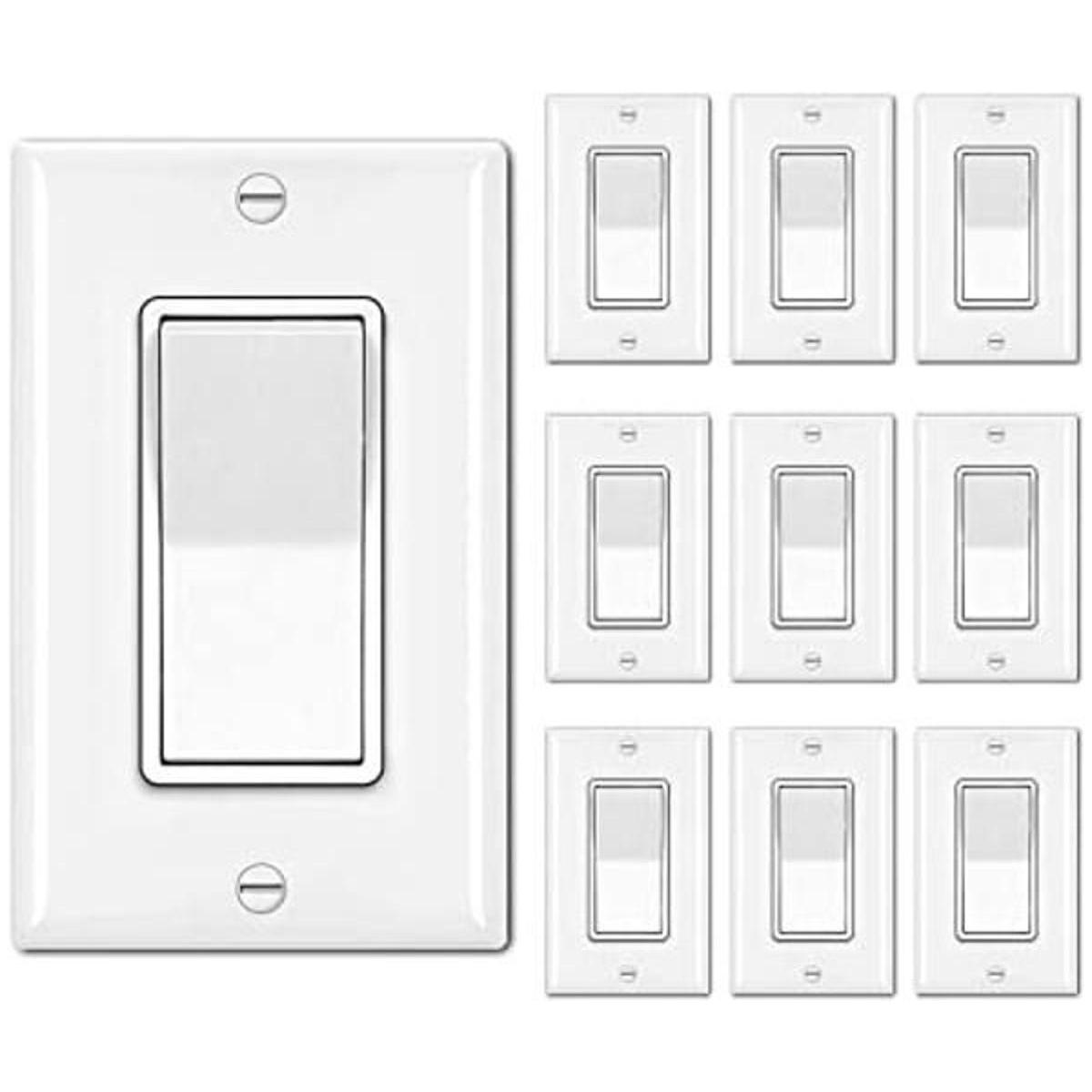 BESTTEN Interruptor de luz de pared con placa de pared