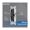 BESTTEN Interruptor de luz de pared con placa de pared