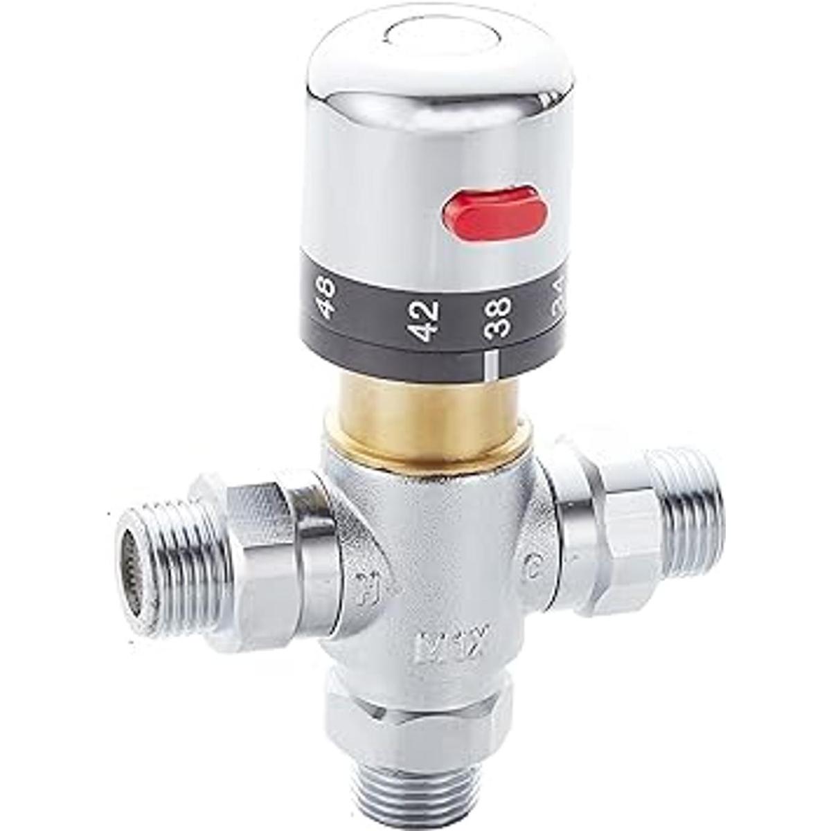 Fyeer Válvula termostática de 3 vías válvula mezcladora