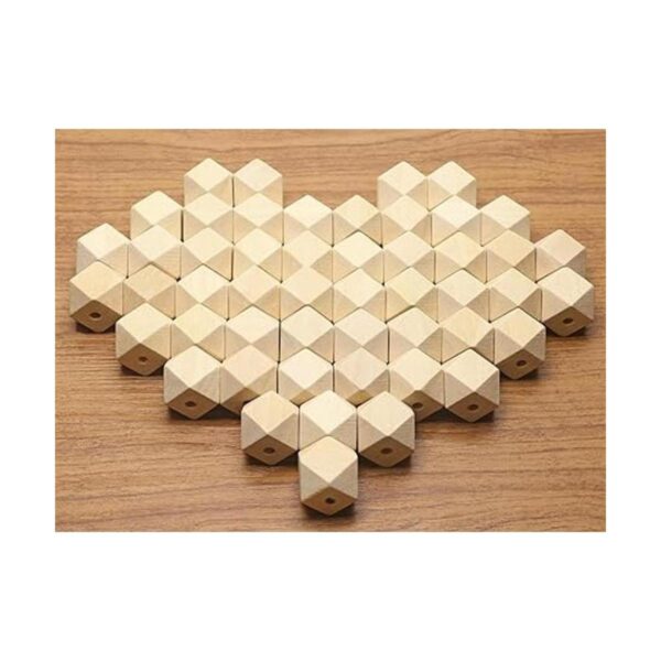 Penta Angel 100 cuentas de madera geométrica facetada sin