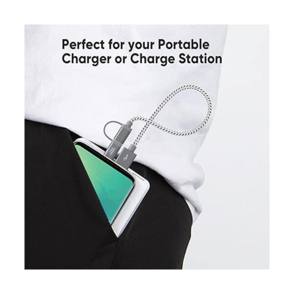 Cable USB C 2 en 1 de 0.8 pies CableCreation trenzado_3