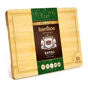 Tabla de cortar de bambú orgánico con ranura de jugos_1