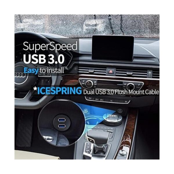 Soporte para auto con 2 puertos Dual USB 3.0 macho a cable