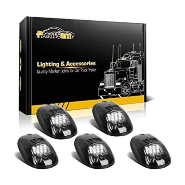 Partsam 5 luces LED de 12 luces LED ahumadas y blancas de_1