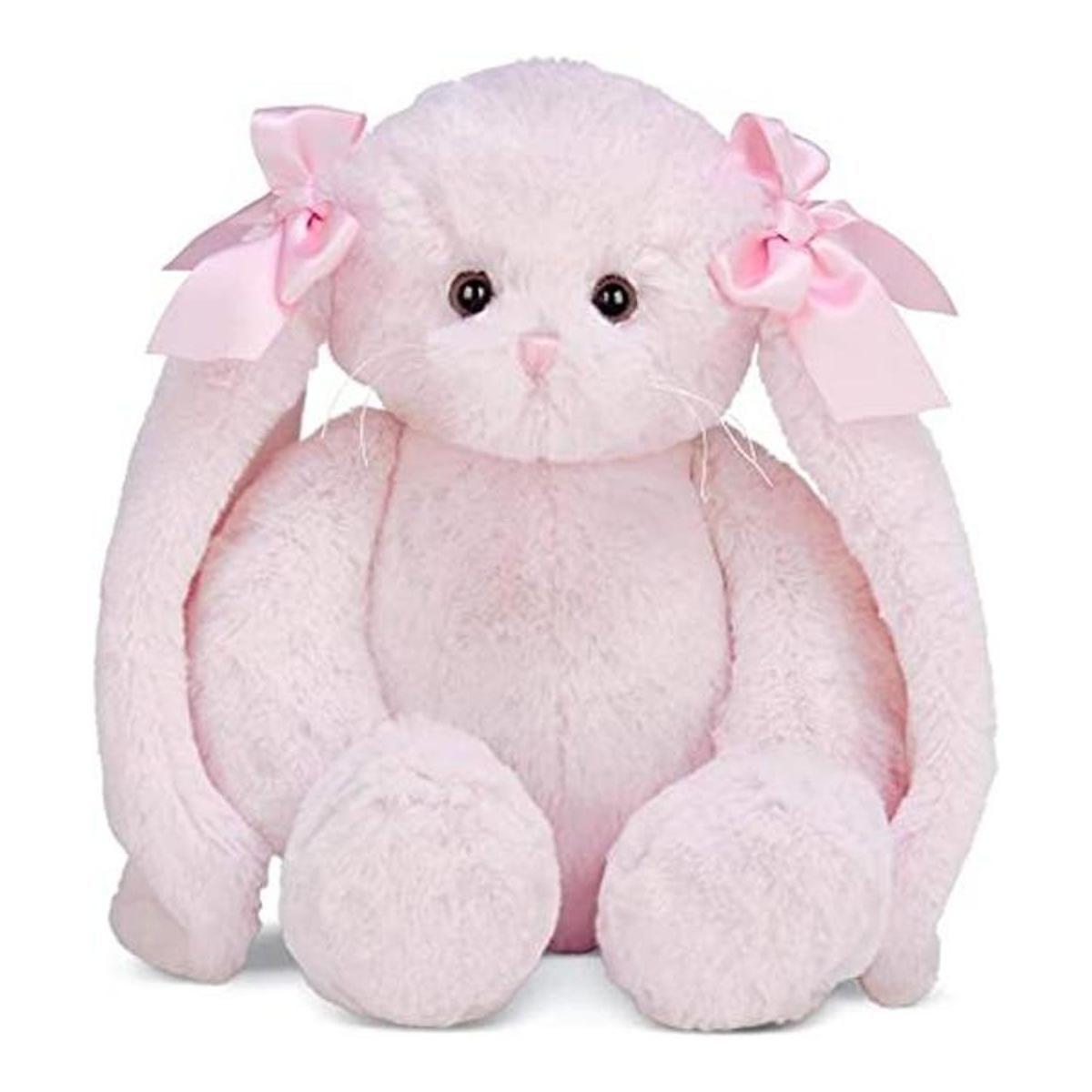 Bearington Moño de peluche rosa de conejito de peluche