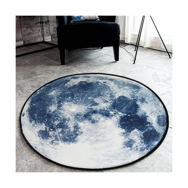 SYROVIA Blue Moon Round Area Rug 2 in Diameter Bedroom_2