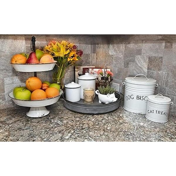 Creative CoOp Juego de 2 latas color blanco_2