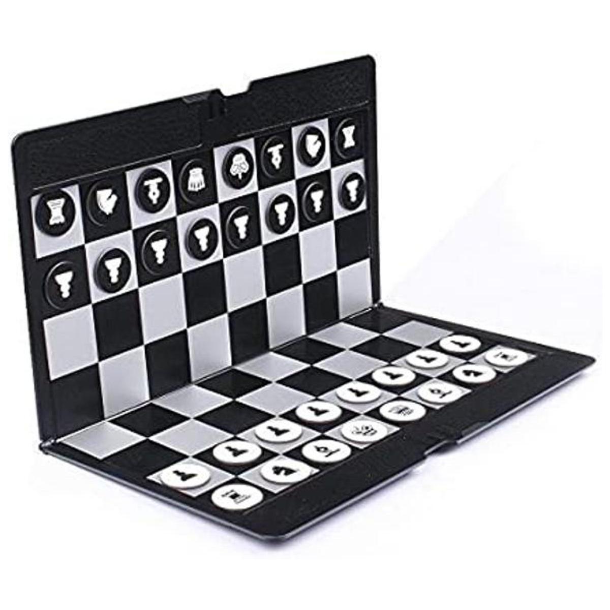 Plegable Mini Magnetic Chess Set Portable Wallet Pocket