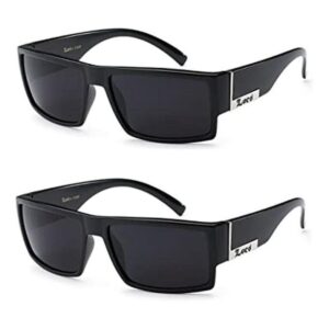 Locs Gafas de sol de gángster negro 2 unidades 55 x_1