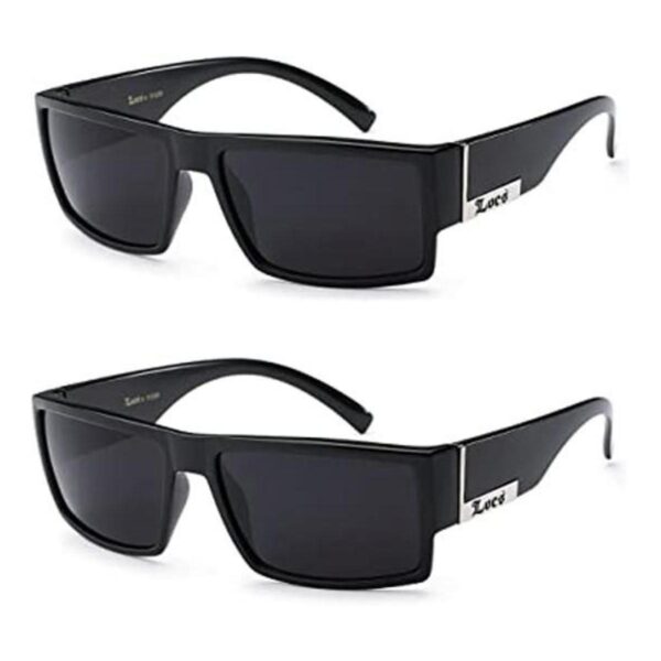 Locs Gafas de sol de gángster negro 2 unidades 55 x_1