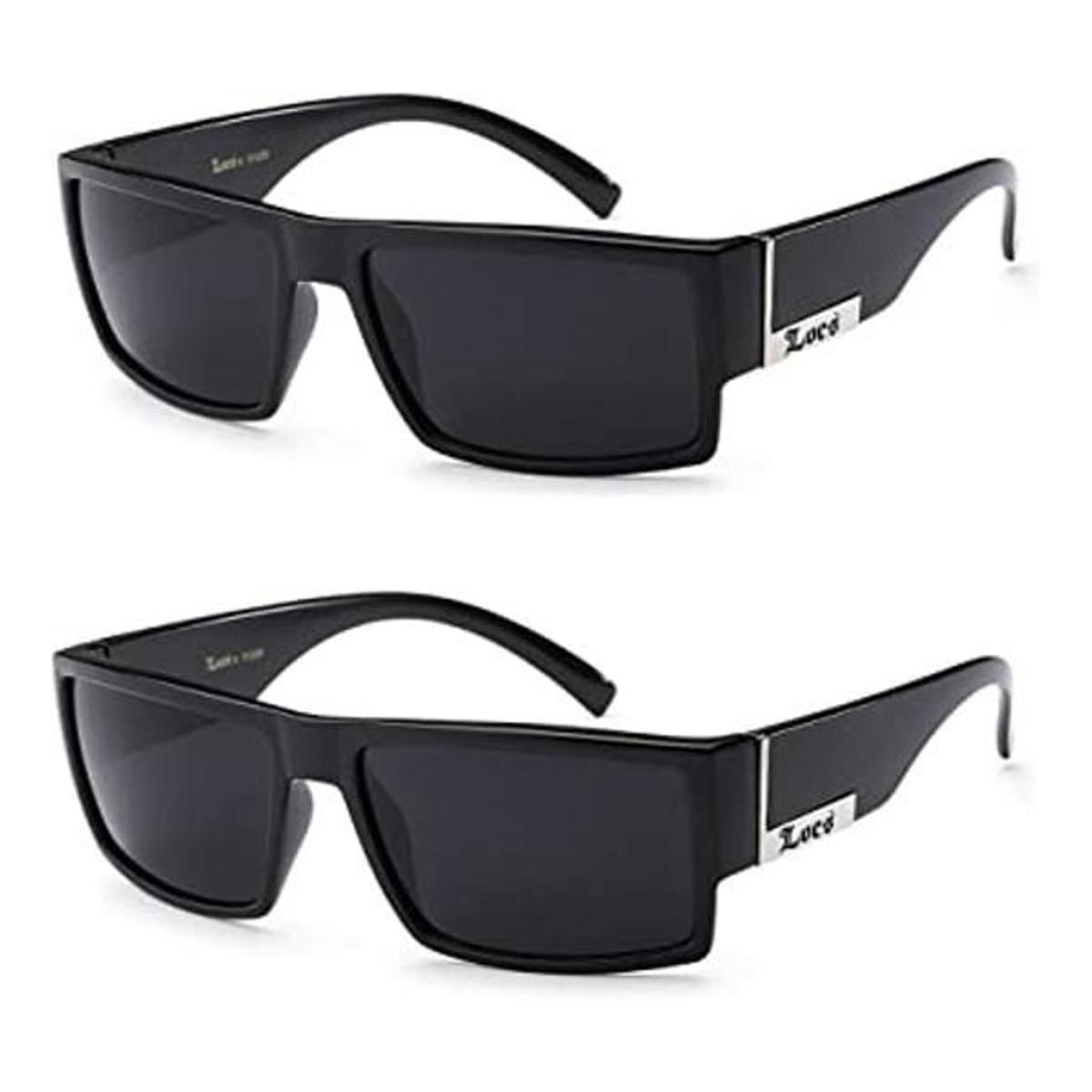 Locs Gafas de sol de gángster negro 2 unidades 55 x
