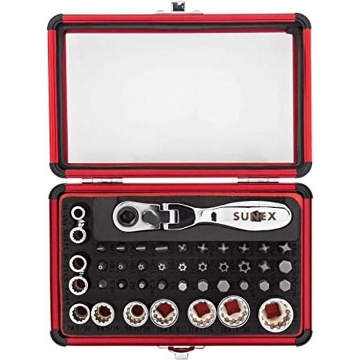Sunex 9732 Juego de 44 piezas de 14 pulgadas Dr Mini Flex