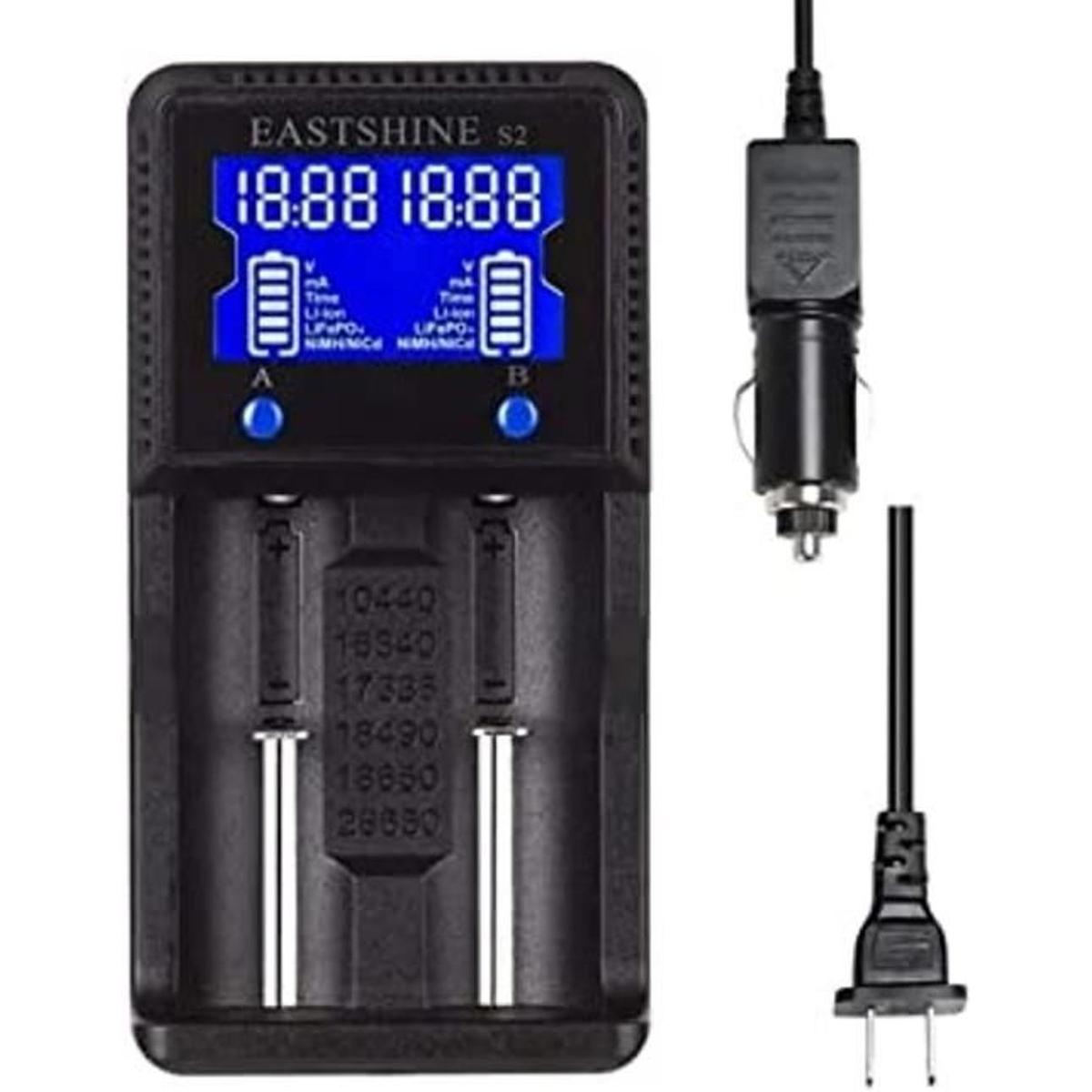 Cargador de batería universal EASTSHINE S2 LCD Display