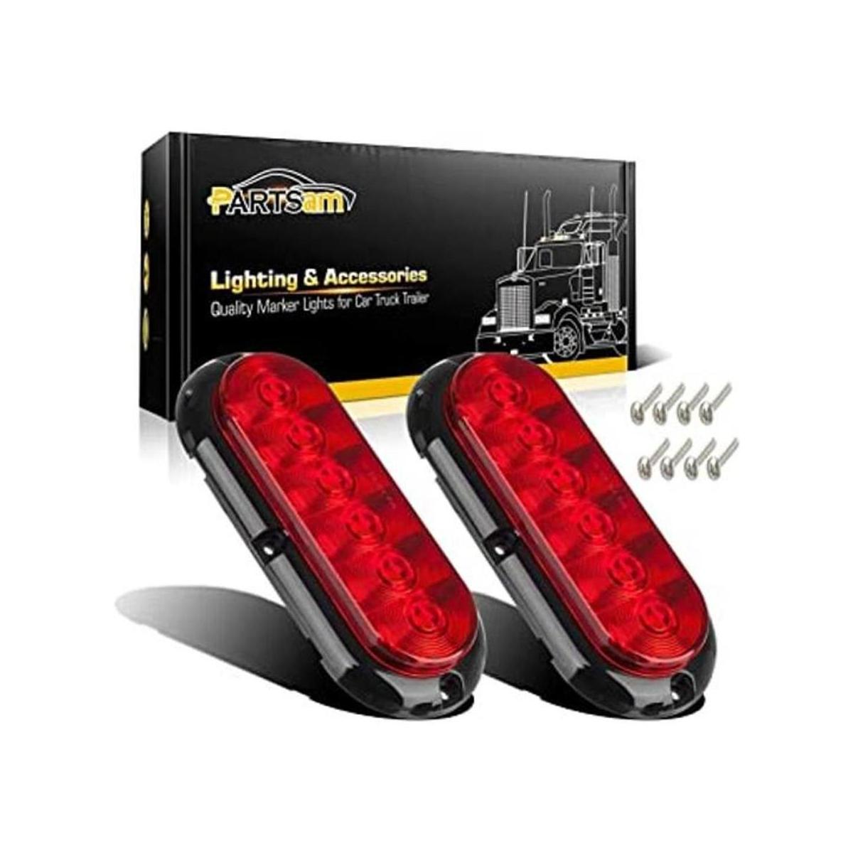 Partsam 2 piezas de remolque camión barco autobús rojo