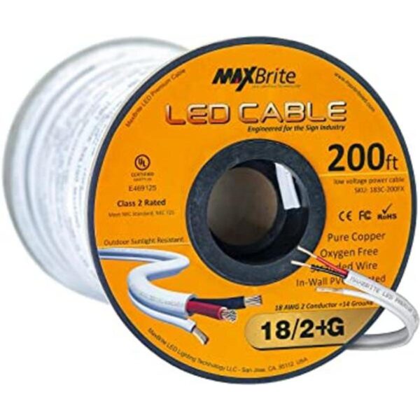 Bobina de 200 pies 18 AWG cable LED de bajo voltaje 3_1