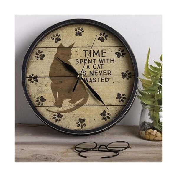 Primitives by Kathy Tiempo con gatos Clock_3