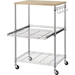 Finnhomy Carrito de cocina con ruedas de alambre de 3